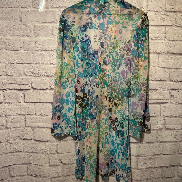 Moda International Abstract Print Coverup Beach Dress Size Large - Picture 4 of 7